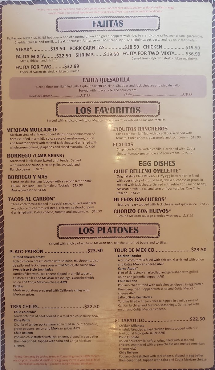 2 Margaritas Restaurant Menu - Image 2