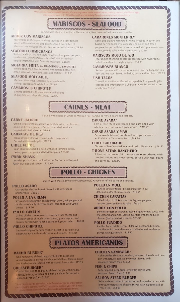 2 Margaritas Restaurant Menu - Image 4